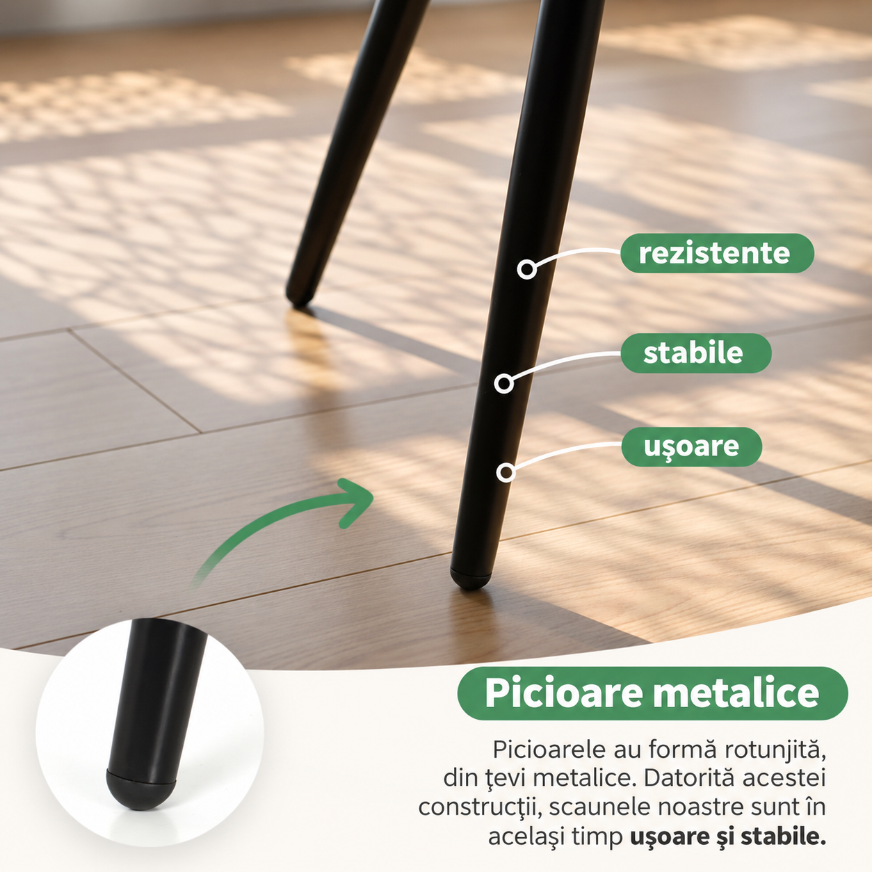 Set 2 scaune dining tapitate din catifea Diamante, 55x58x83 cm, maxim 120 kg, crem - imagine 9