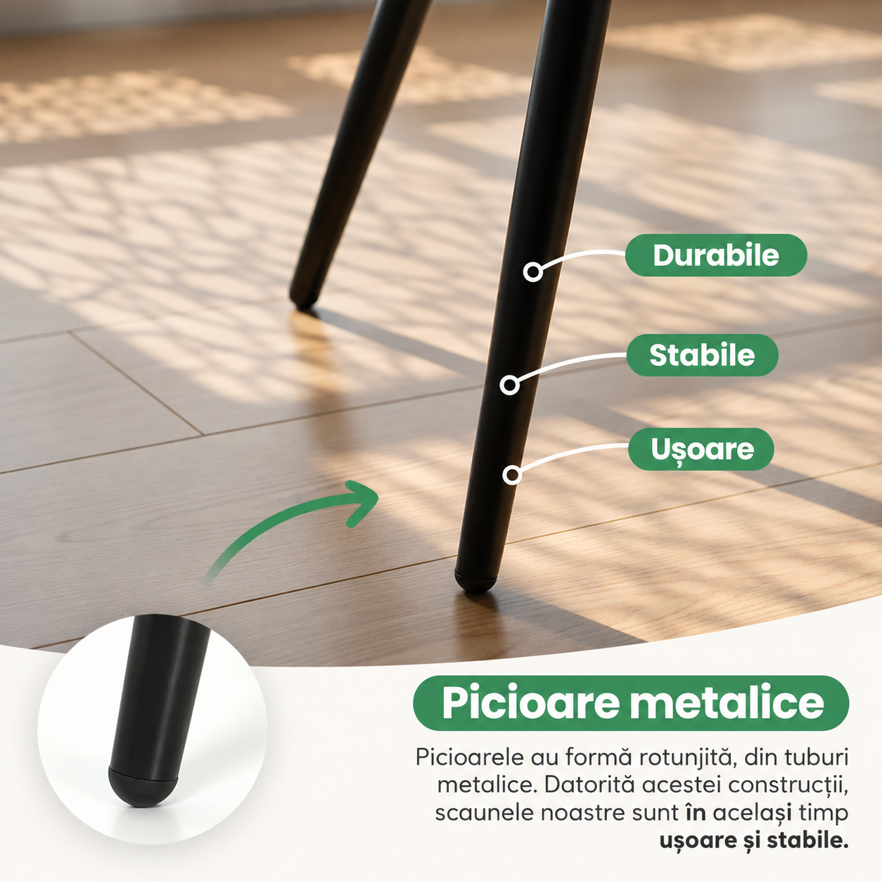 Set 2 scaune dining tapitate din catifea Diamante, 55x58x83 cm, maxim 120 kg, gri grafit - imagine 9
