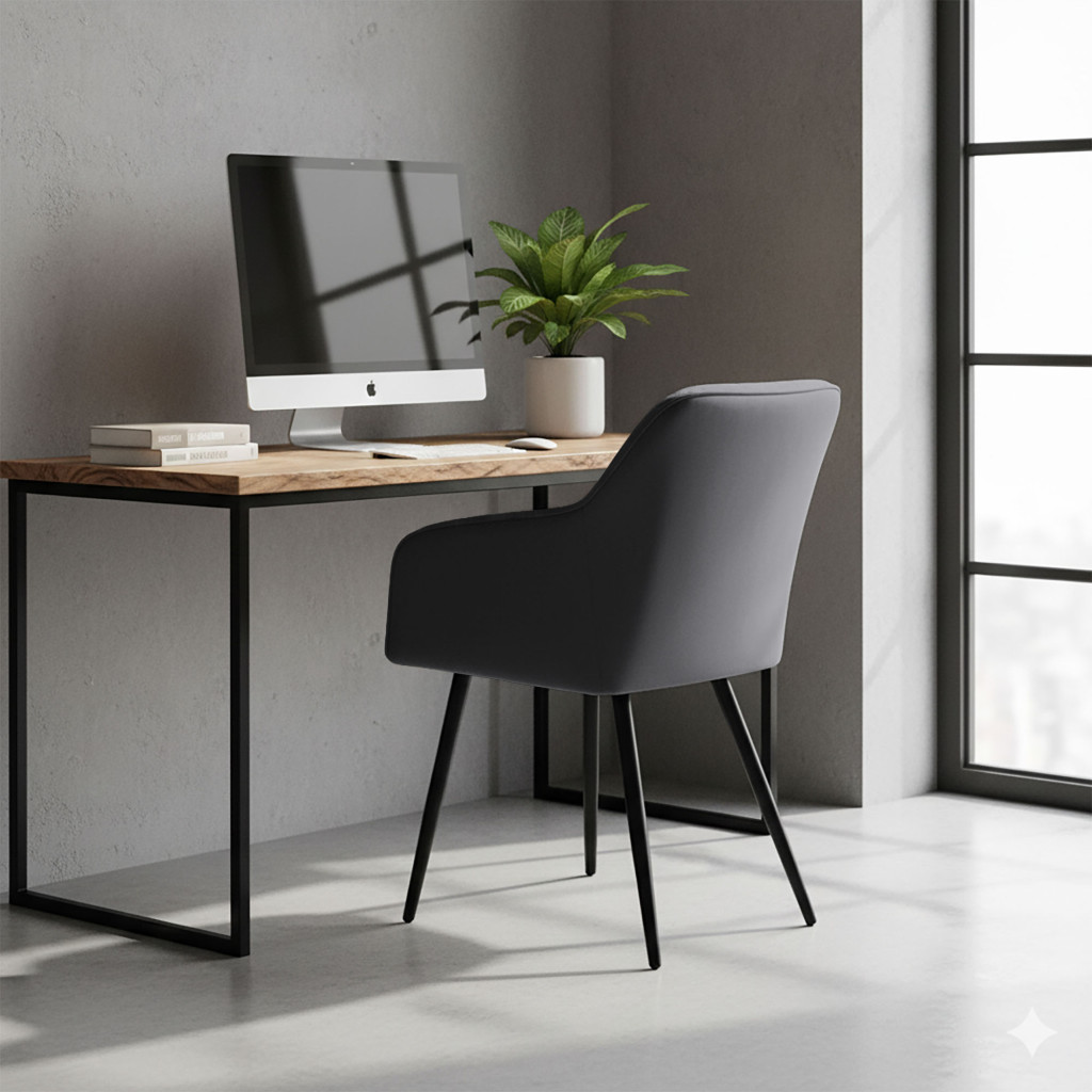 Set 2 scaune dining tapitate din catifea Diamante, 55x58x83 cm, maxim 120 kg, gri grafit - imagine 10