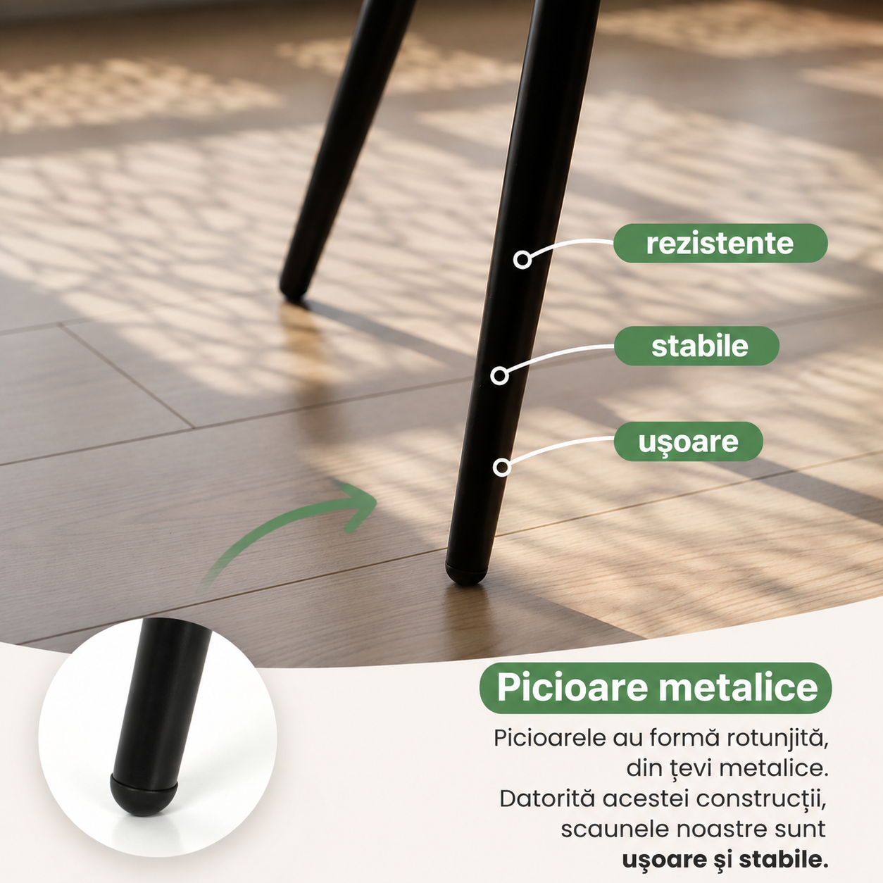 Set 2 scaune dining tapitate Velto, catifea, matlasate cu romburi, 52x58x82 cm, maxim 120 kg, bej - imagine 8