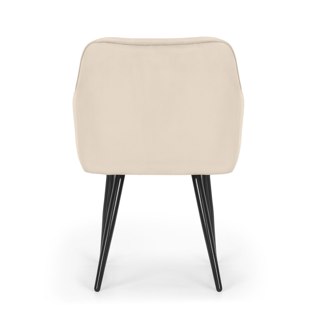 Set 2 scaune dining tapitate din velur Florence, 55x58x82 cm, maxim 120 kg, bej - imagine 6
