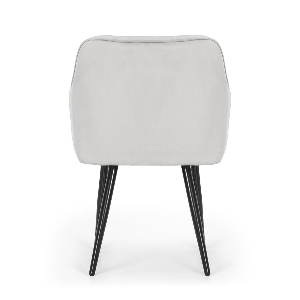 Set 2 scaune dining tapitate din velur Florence, 55x58x82 cm, maxim 120 kg, gri - imagine 3