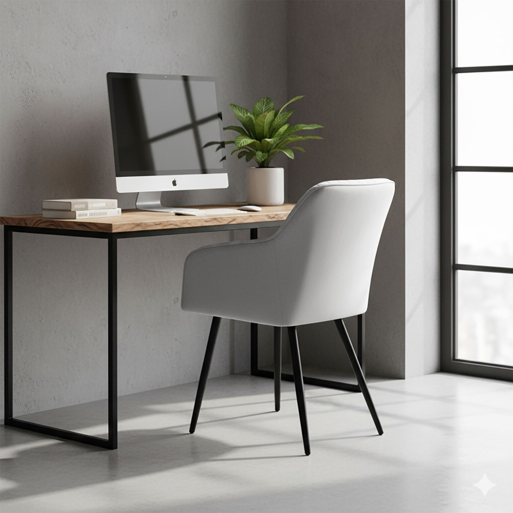 Set 2 scaune dining tapitate din velur Florence, 55x58x82 cm, maxim 120 kg, gri - imagine 10