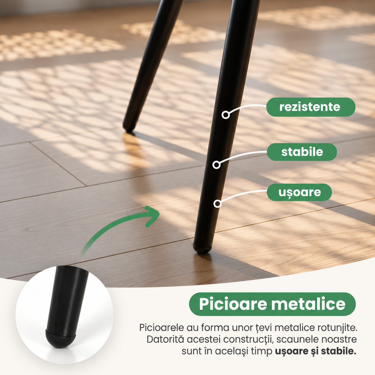 Set 2 scaune dining tapitate din velur Florence, 55x58x82 cm, maxim 120 kg, gri - imagine 9