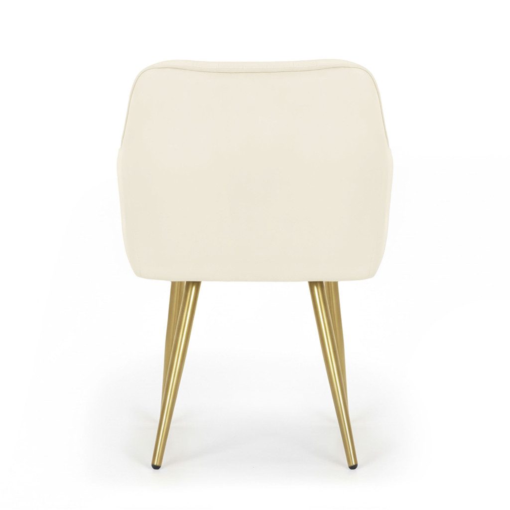 Set 2 scaune dining tapitate din velur Florence, 55x58x82 cm, maxim 120 kg, crem - imagine 8