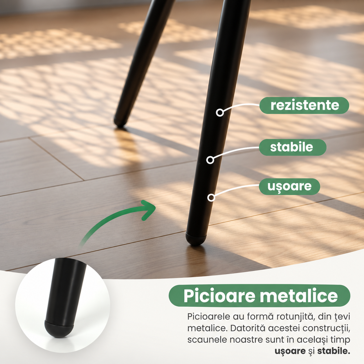 Set 2 scaune dining tapitate cu velur Luxano, cusaturi patrate, 54x58x82 cm, crem - imagine 11