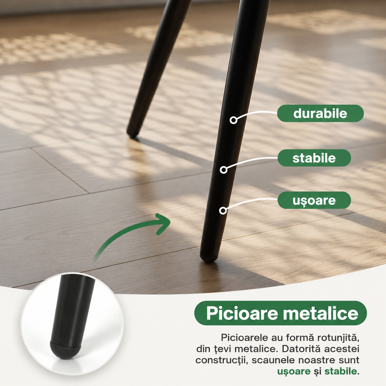 Set 2 scaune dining tapitate Velto, catifea, matlasate cu romburi, 52x58x82 cm, maxim 120 kg, negru - imagine 3