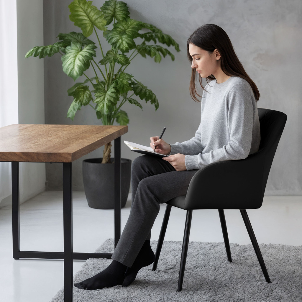 Set 2 scaune dining tapitate Velto, catifea, matlasate cu romburi, 52x58x82 cm, maxim 120 kg, negru - imagine 8