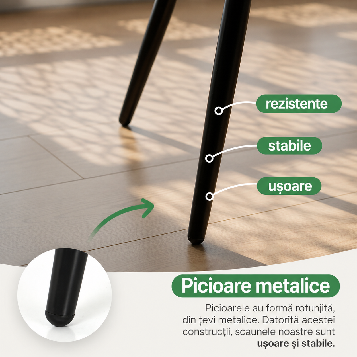 Set 4 scaune tapitate din catifea LUMO, 46x44x87 cm, sezut matlasat, picioare metalice, maxim 130 kg, bej - imagine 3