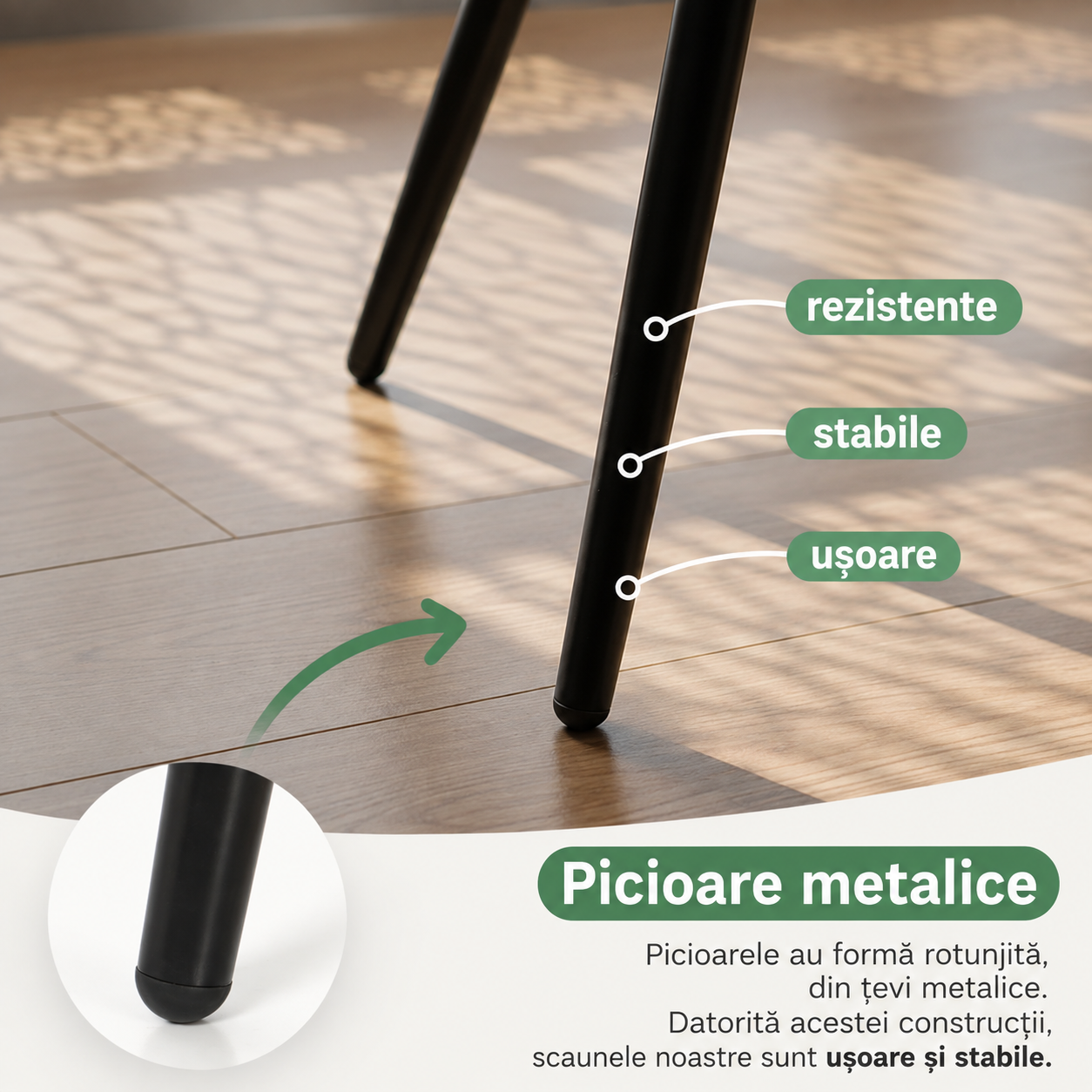 Set 4 scaune dining tapitate Nero din catifea, sezut matlasat, picioare metalice, 46x44x87 cm, maxim 130 kg, grafit inchis - imagine 7