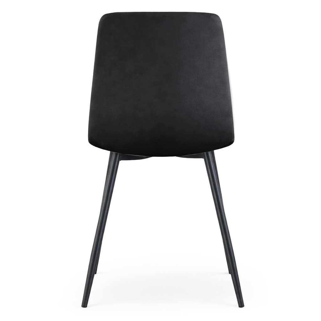 Set 4 scaune dining tapitate Nero din catifea, sezut matlasat, picioare metalice, 46x44x87 cm, maxim 130 kg, negru - imagine 5