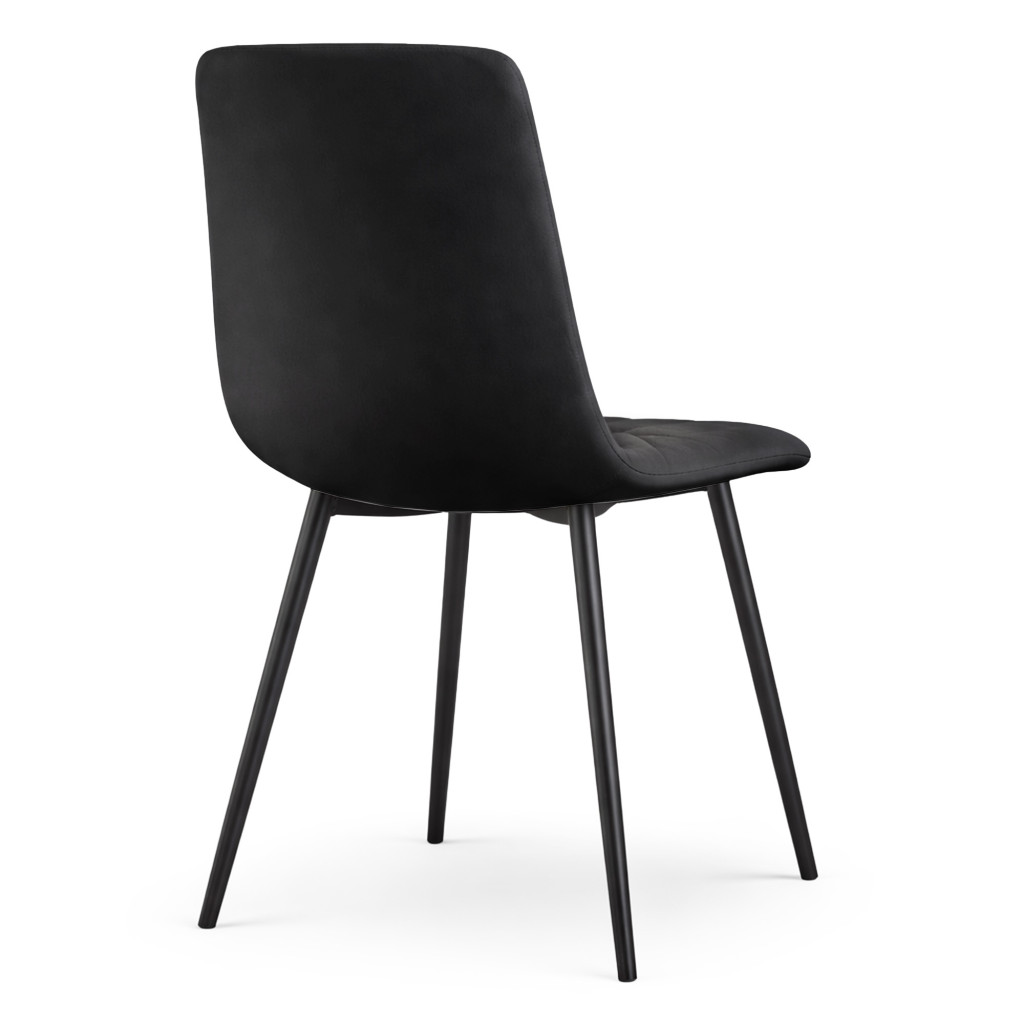 Set 4 scaune dining tapitate Nero din catifea, sezut matlasat, picioare metalice, 46x44x87 cm, maxim 130 kg, negru - imagine 7
