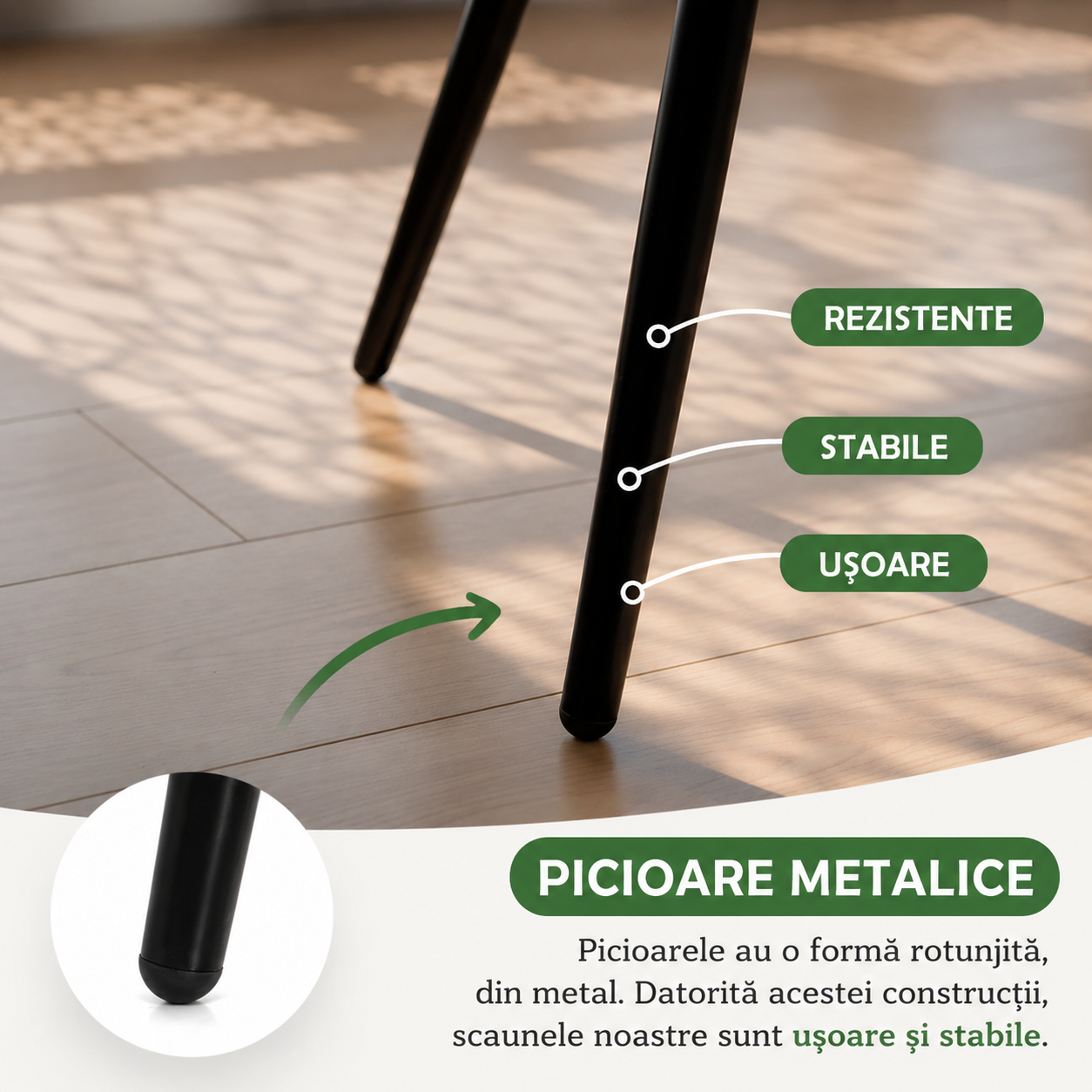 Set 4 scaune tapitate din catifea Milo, sezut matlasat, picioare metalice, 46x44x87 cm, maxim 130 kg, gri grafit - imagine 8