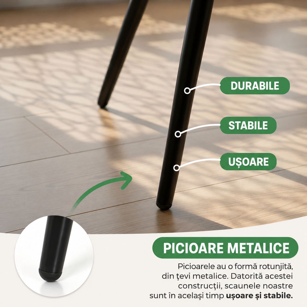 Set 4 scaune dining tapitate din catifea, capitonate Livo, 46x44x87 cm, maxim 130 kg, verde - imagine 7