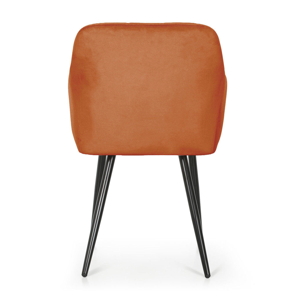 Set 2 scaune dining tapitate cu velur Luxano, cusaturi patrate, 54x58x82 cm, aramiu - imagine 6