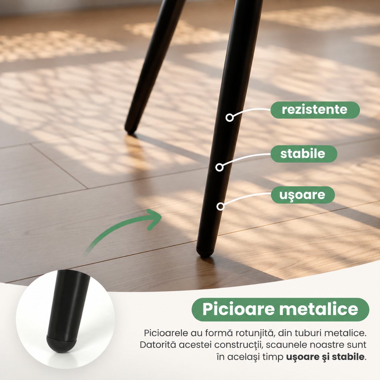 Set 2 scaune dining tapitate cu velur Luxano, cusaturi patrate, 54x58x82 cm, aramiu - imagine 9