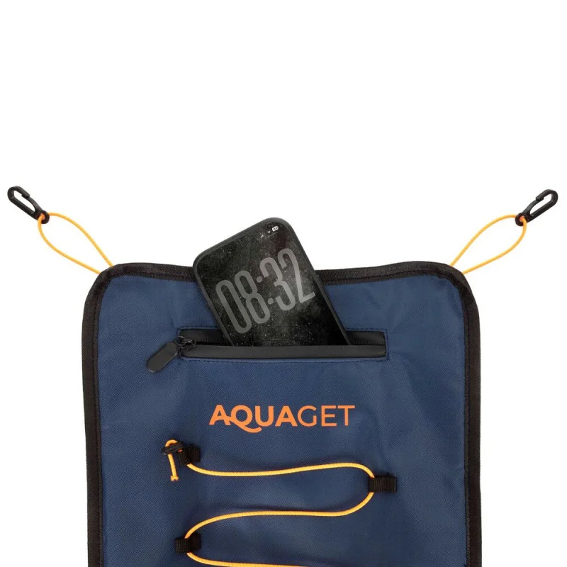 Geanta impermeabila pentru placa SUP, buzunar pentru telefon si sistem prindere cu cordon bungee, 28x30 cm, bleumarin - imagine 5
