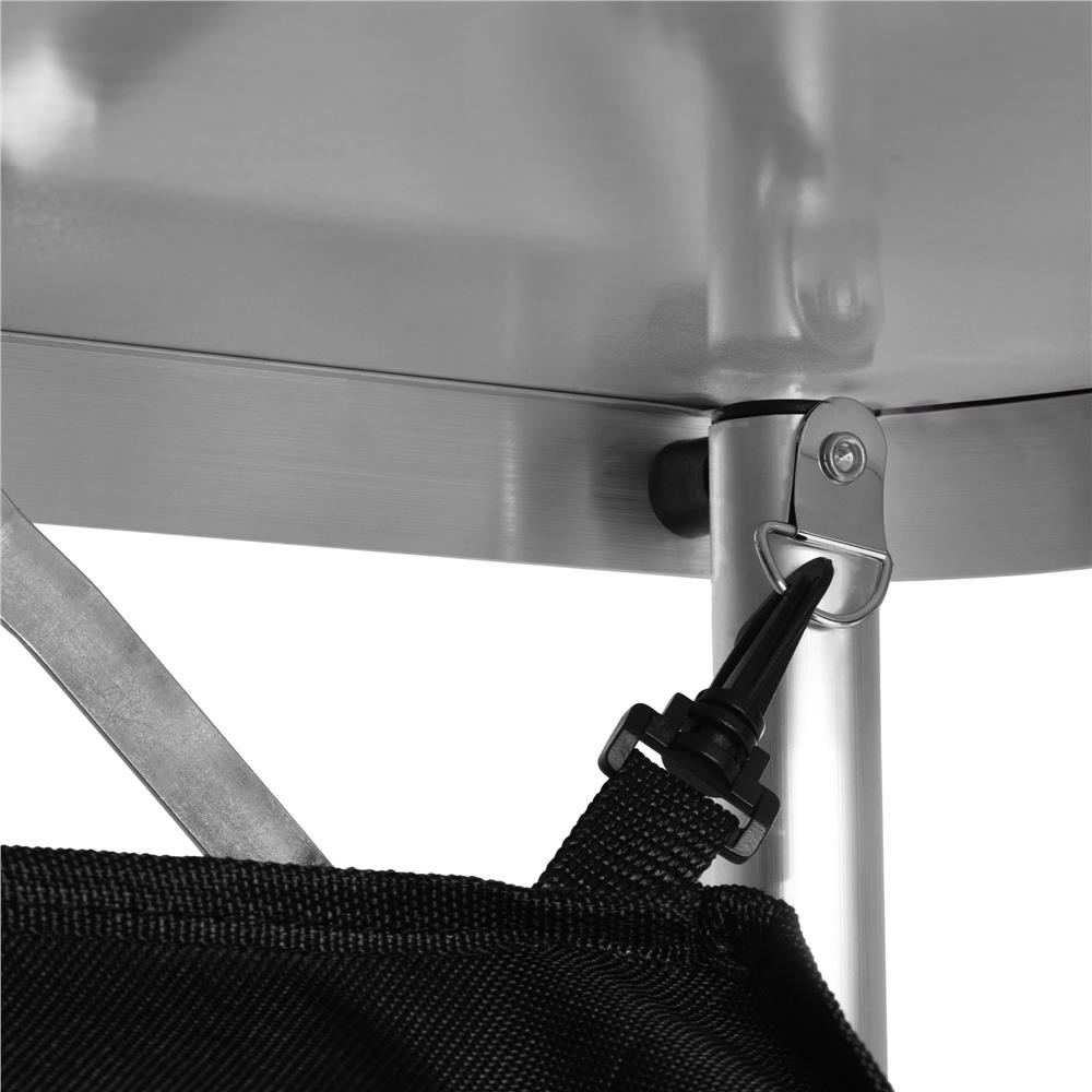 Bucatarie de camping pliabila cu 3 blaturi MDF, cadru aluminiu, portabila pentru exterior, 175x45x110 cm, gri - imagine 22