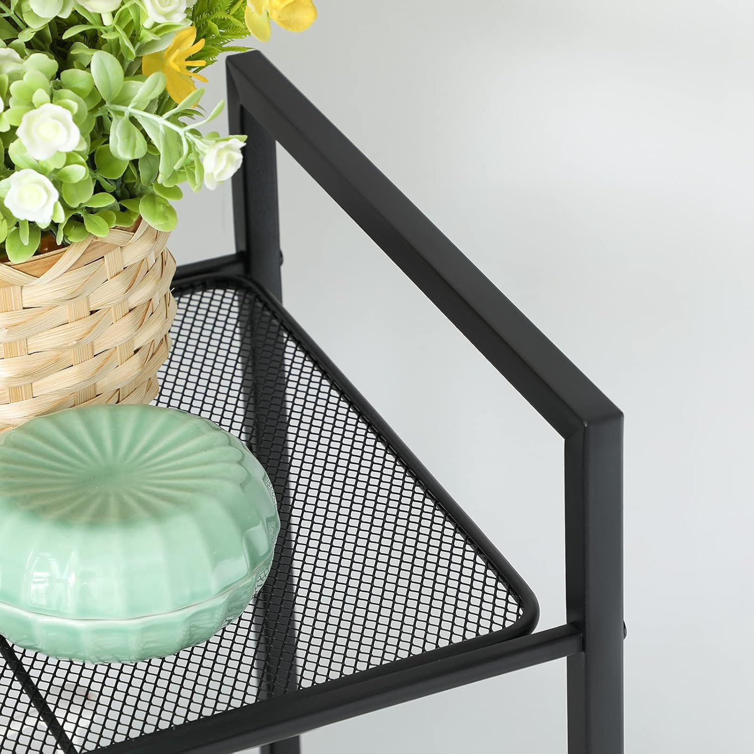 SONGMICS Raft metalic cu 3 niveluri, polite ajustabile, pentru baie sau bucatarie, stil industrial, 38x30x72 cm, negru - imagine 6
