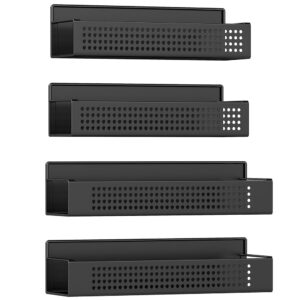 SONGMICS Set 4 rafturi metalice pentru condimente, fara gaurire, magnetice compatibile cu suprafete metalice, negru