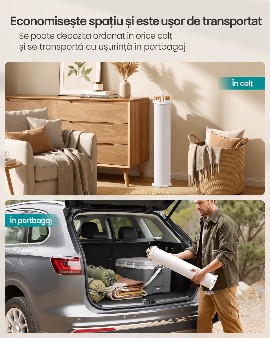 SONGMICS Uscator de rufe pliabil si rotativ din lemn de fag, cu 16 brate extensibile si reglabile individual, structura stabila, sistem de pliere rapida cu pedala pentru depozitare compacta, 24 kg, 112x112 cm, natur - imagine 3