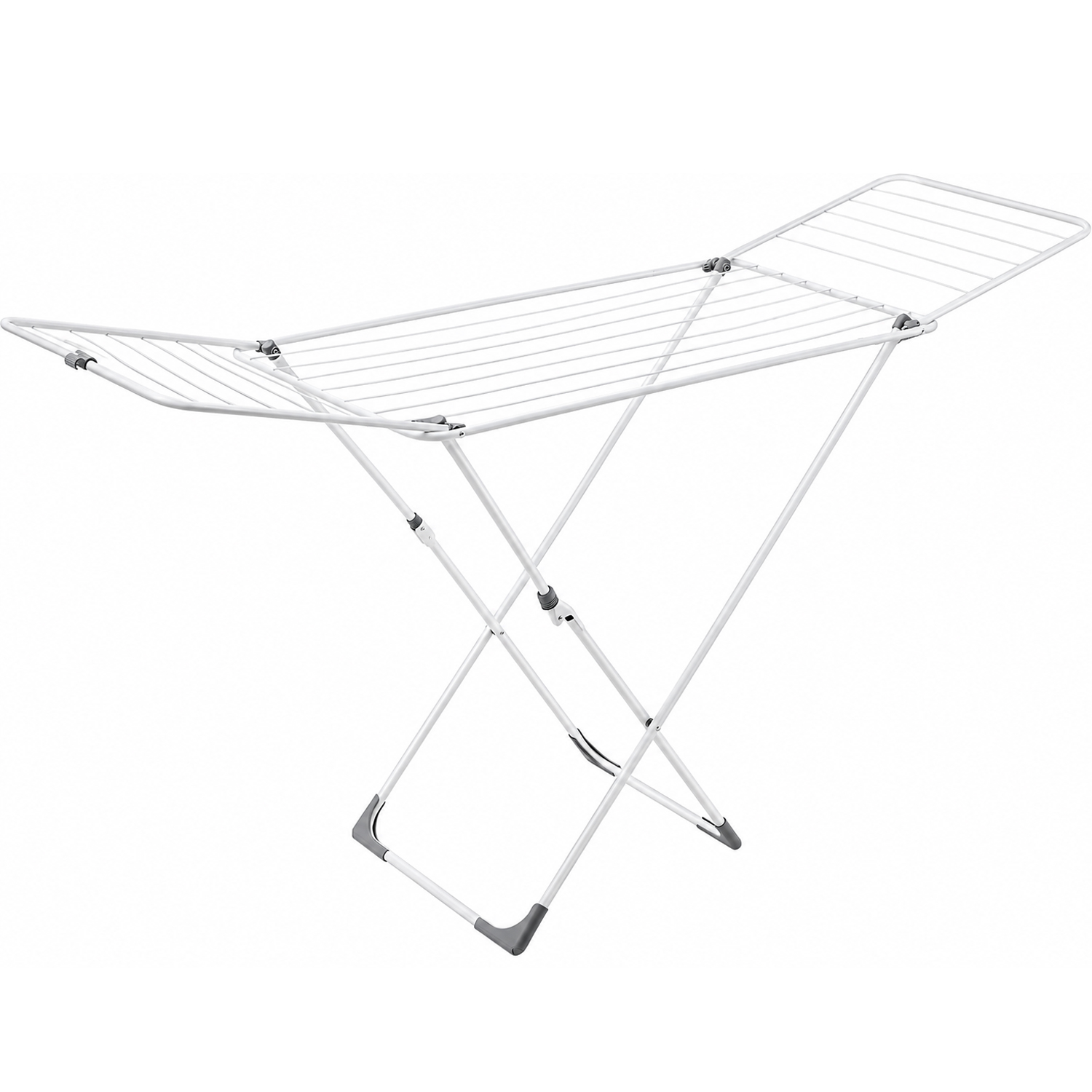 SONGMICS Uscator de rufe pliabil cu aripi si 17 bare, 18 m spatiu de uscare pentru haine, 15 kg, structura din otel rezistenta la coroziune, sistem blocare pentru stabilitate, utilizare interior si exterior, 182x50x103 cm, alb