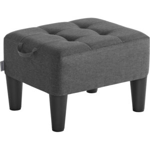 SONGMICS Taburet suport pentru picioare cu spatiu de depozitare, sezut confortabil, 40x32x26 cm, gri si negru