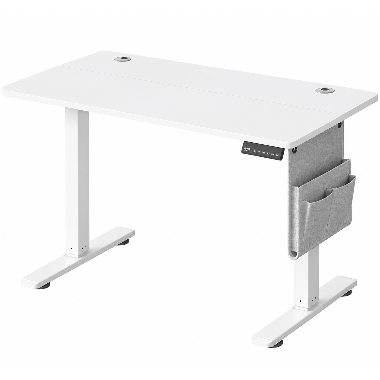 SONGMICS Birou electric sit-stand, reglabil 72-120 cm, motor silentios, USB-C 20W, 100x60 cm, alb
