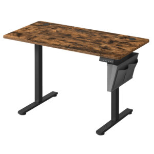SONGMICS Birou electric reglabil pe inaltime, 120x60x(72-120) cm, memorie 4 pozitii, USB-C, cadru metalic, maro rustic