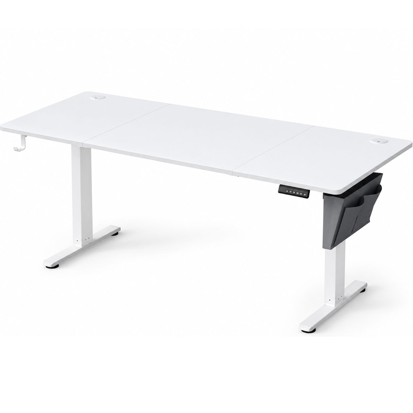 SONGMICS Birou electric reglabil pe inaltime 180x80x72-120 cm, USB-C 20W, 4 pozitii memorate, alb