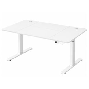 VASAGLE Birou electric sit-stand, reglabil 72-120 cm, blat extra mare 160x80 cm, USB-C 20W, alb