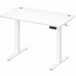 VASAGLE Birou electric reglabil pe inaltime, cadru metalic, functie memorie 4 pozitii, 100x60x(72-120) cm, alb