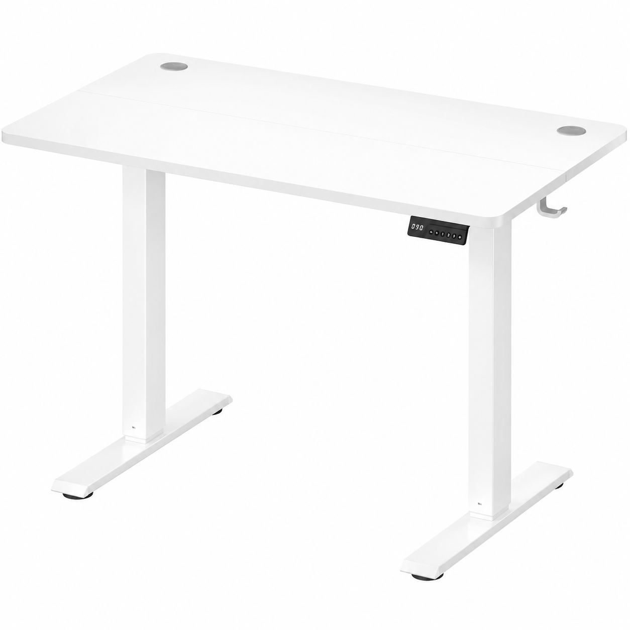 VASAGLE Birou electric reglabil pe inaltime, cadru metalic, functie memorie 4 pozitii, 100x60x(72-120) cm, alb