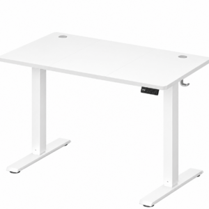 VASAGLE Birou electric reglabil pe inaltime, cadru metalic, functie memorie 4 pozitii, 120x60x(72-120) cm, alb