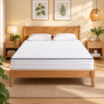 VASAGLE Saltea 140x200 cm cu 2 fete de dormit, spuma Memory Gel pentru adaptare la corp si spuma ferma de sustinere, 7 zone ergonomice, husa lavabila cu fermoar, H3, alb