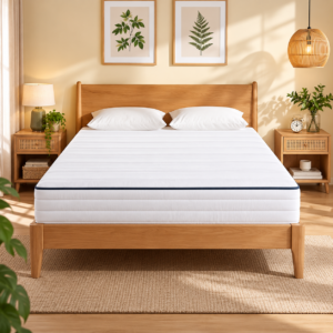VASAGLE Saltea 140x200 cm cu 2 fete de dormit, spuma Memory Gel pentru adaptare la corp si spuma ferma de sustinere, 7 zone ergonomice, husa lavabila cu fermoar, H3, alb