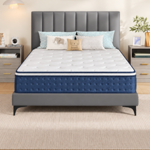 VASAGLE Saltea 140x200 cm cu arcuri individuale Pocket si spuma Memory Gel, sustinere 7 zone, mediu-ferma H3, alb