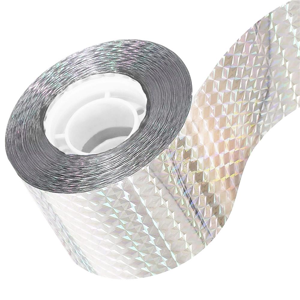 Banda cu efect holografic reflectorizant pentru alungarea pasarilor, 80 metri, gri - imagine 10