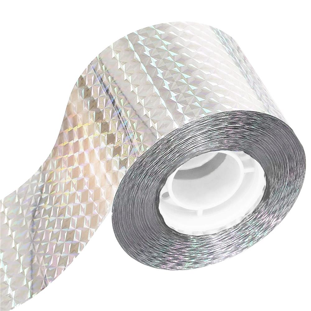 Banda cu efect holografic reflectorizant pentru alungarea pasarilor, 80 metri, gri - imagine 11
