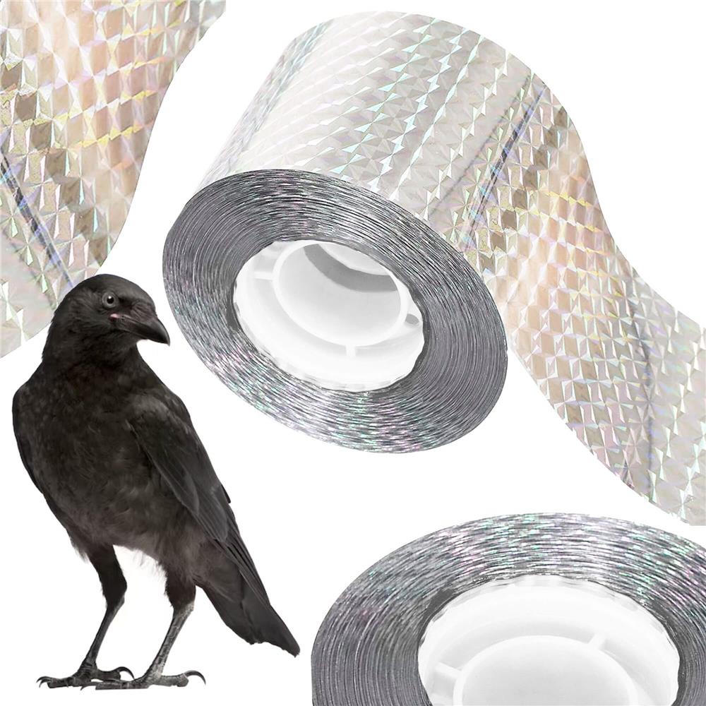 Banda cu efect holografic reflectorizant pentru alungarea pasarilor, 80 metri, gri - imagine 9