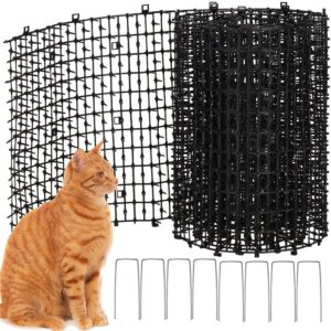 Covoras cu tepi pentru alungarea animalelor, ancore metalice incluse, 200x30 cm, negru