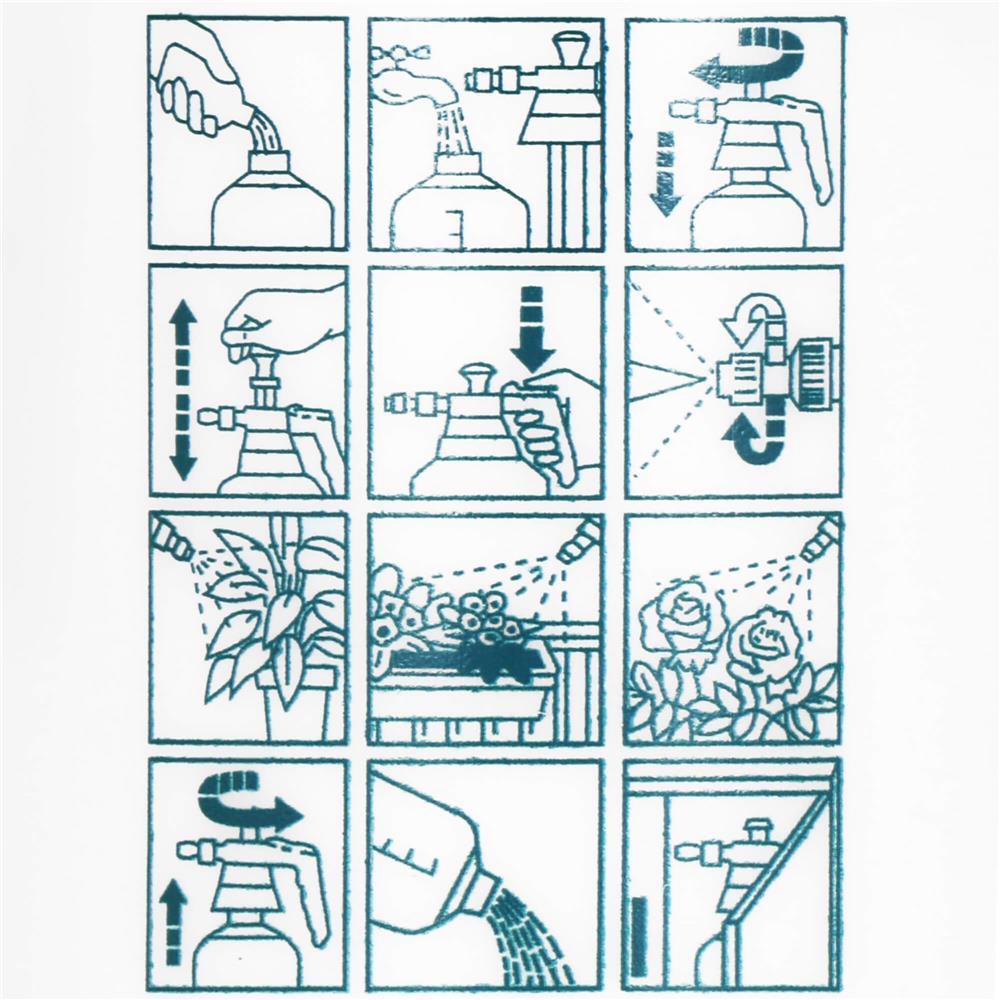 Pulverizator manual cu pompa pentru gradina, rezervor 2 litri, PP si PE, jet reglabil, 12x31 cm, alb - imagine 2