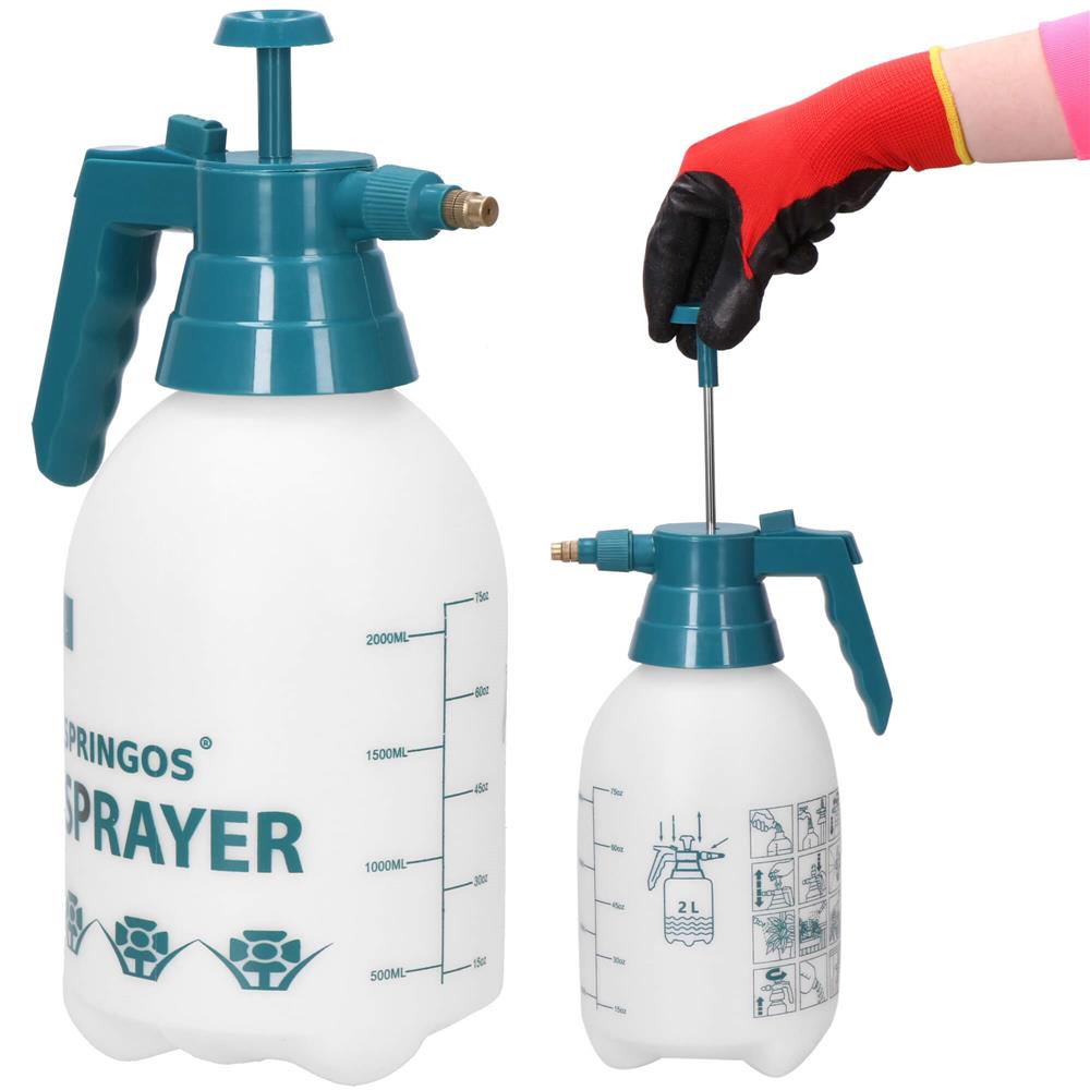 Pulverizator manual cu pompa pentru gradina, rezervor 2 litri, PP si PE, jet reglabil, 12x31 cm, alb - imagine 5