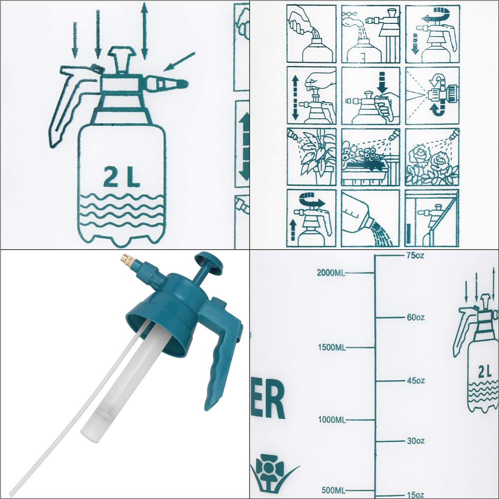 Pulverizator manual cu pompa pentru gradina, rezervor 2 litri, PP si PE, jet reglabil, 12x31 cm, alb - imagine 7