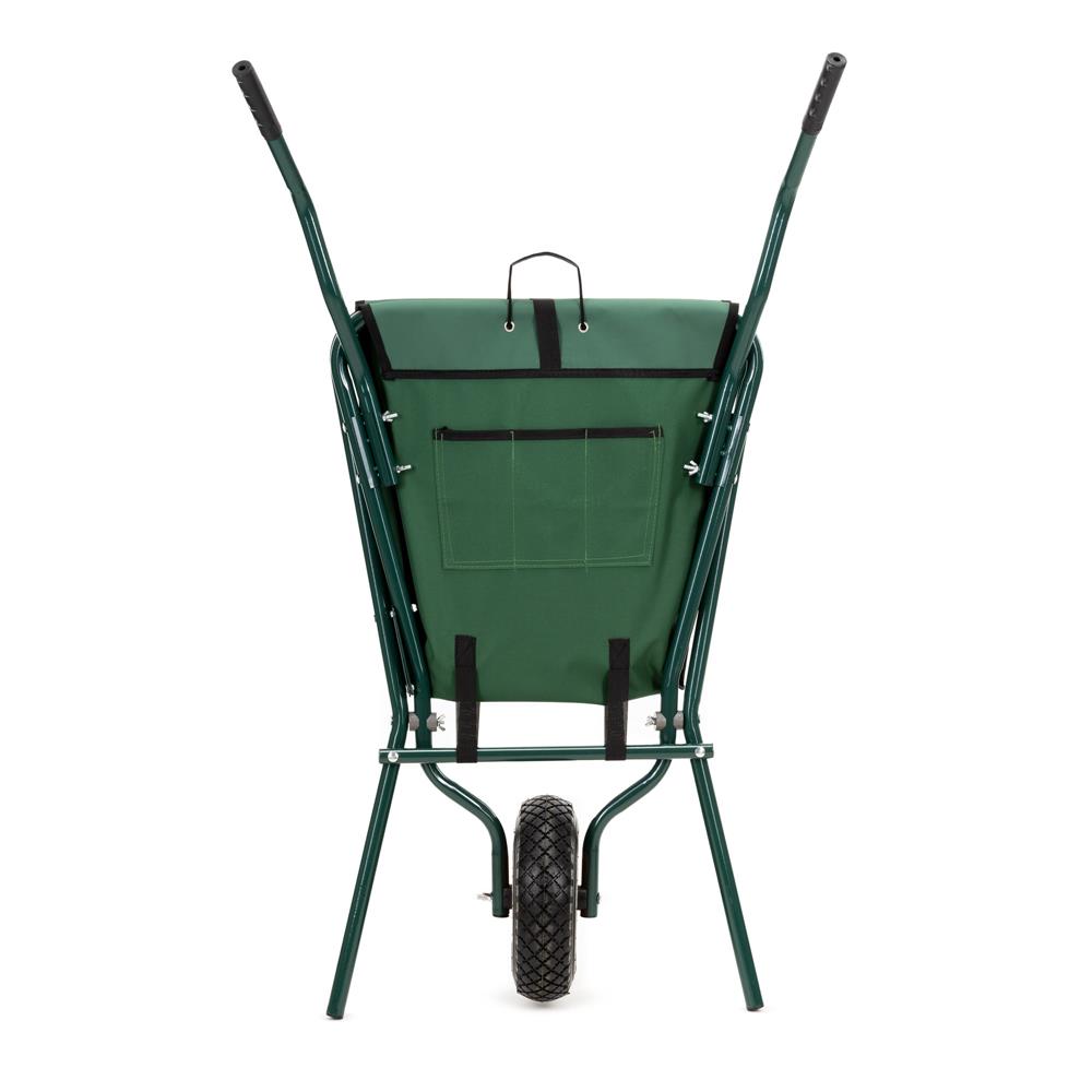 Roaba de gradina pliabila cu roata pneumatica, capacitate 50 L, sarcina 30 kg, 116x64x65 cm, verde - imagine 2