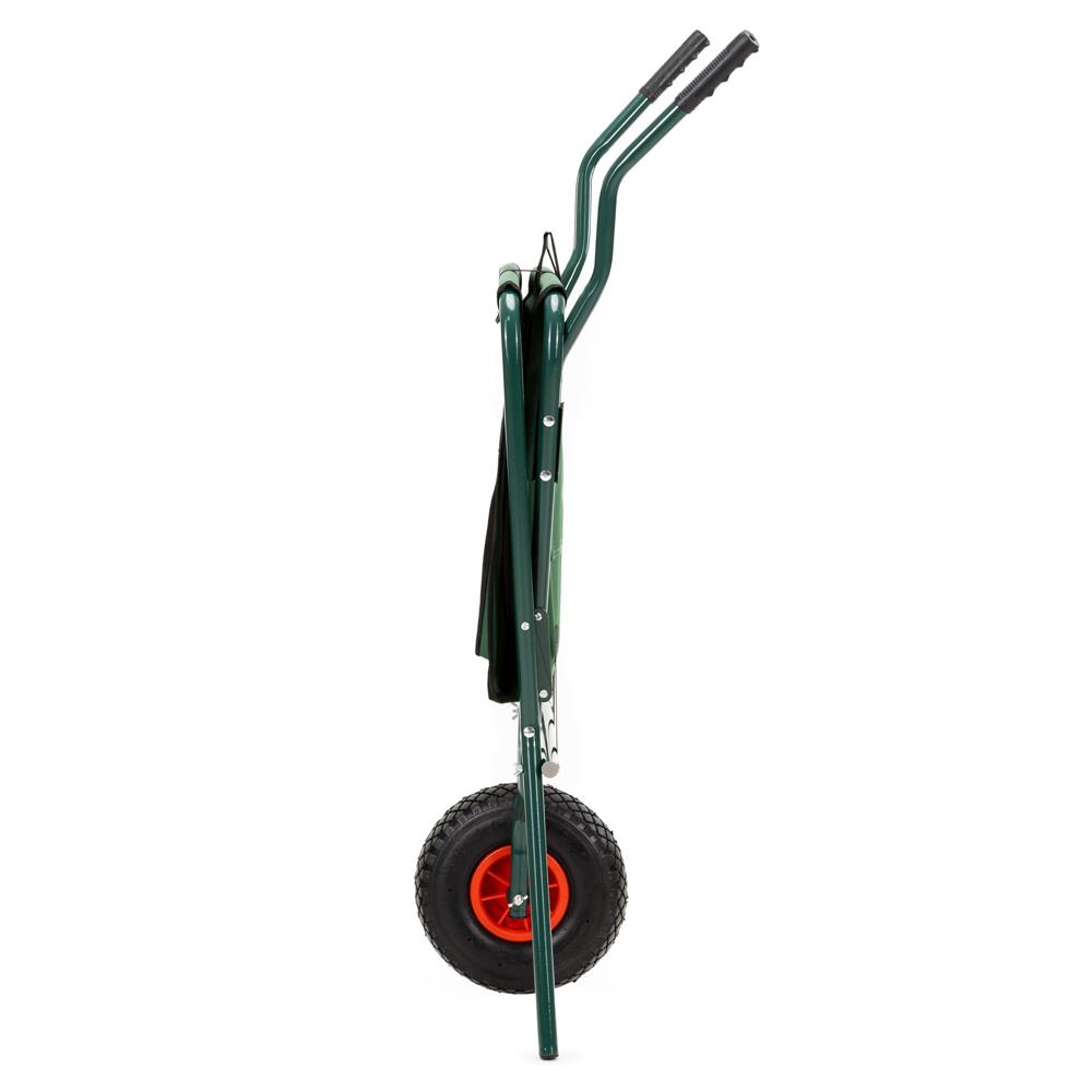 Roaba de gradina pliabila cu roata pneumatica, capacitate 50 L, sarcina 30 kg, 116x64x65 cm, verde - imagine 14