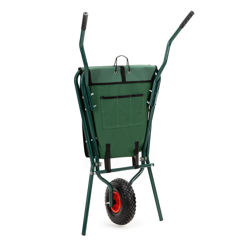 Roaba de gradina pliabila cu roata pneumatica, capacitate 50 L, sarcina 30 kg, 116x64x65 cm, verde - imagine 15