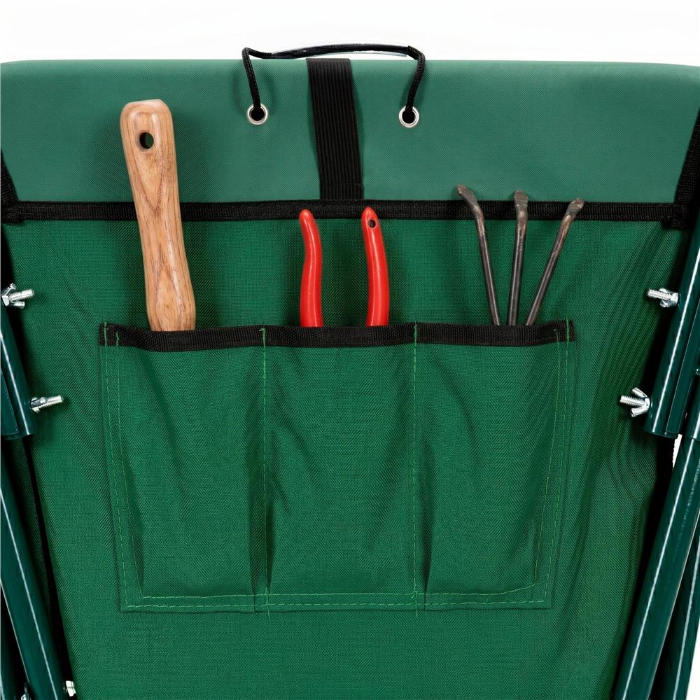 Roaba de gradina pliabila cu roata pneumatica, capacitate 50 L, sarcina 30 kg, 116x64x65 cm, verde - imagine 5