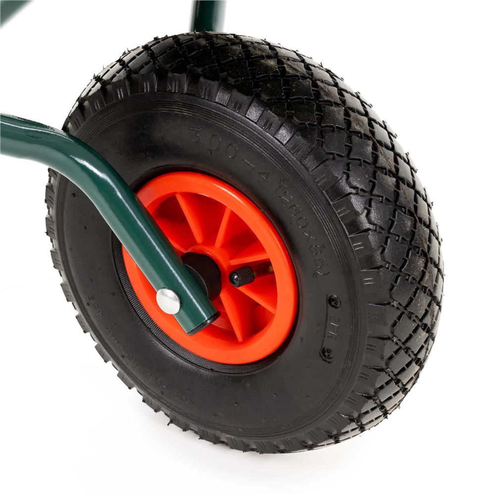 Roaba de gradina pliabila cu roata pneumatica, capacitate 50 L, sarcina 30 kg, 116x64x65 cm, verde - imagine 8