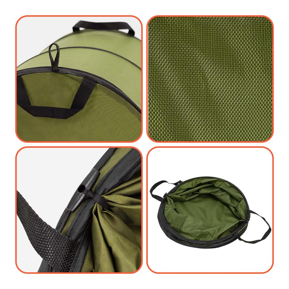 Cos pliabil pentru frunze, iarba si deseuri de gradina, 120 L, poliester cu tesatura oxford, 47x70 cm, verde - imagine 22